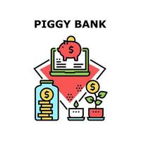 Piggy Bank Money Vector Concept Color Illustration