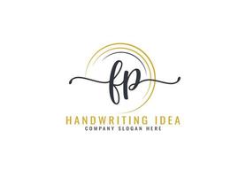 Initial F P letter handwriting logo Design vector