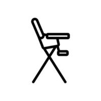 safety chair for feeding with tabletop and with footboard side view icon vector outline illustration