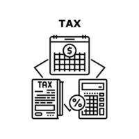 Tax Payment Vector Concept Black Illustration