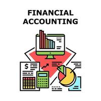 ilustración de color de concepto de contabilidad financiera vector