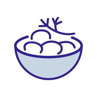 bowl of potatoes with dill icon vector outline illustration