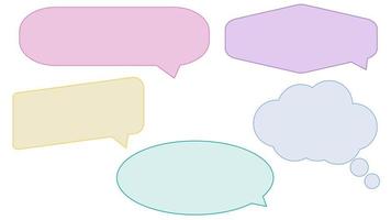 set of blank colorful speech bubble, conversation box, chatbox, speaking box, message box, cloud bubble vector