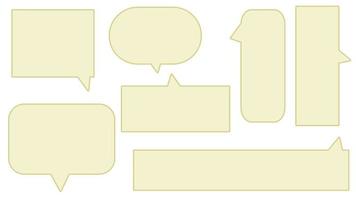 conjunto de colección de linda burbuja de habla amarilla, cuadro de conversación, conversación de marco, cuadro de chat e ilustración de cuadro de mensaje en fondo blanco perfecto para su diseño vector