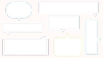conjunto de colección de lindas y coloridas burbujas de voz, cuadro de conversación, conversación de marco, cuadro de chat e ilustración de cuadro de mensaje en fondo blanco perfecto para su diseño vector