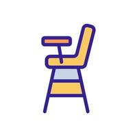 wooden feeding chair with worktop icon vector outline illustration