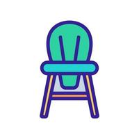 wooden children chair with round back icon vector outline illustration