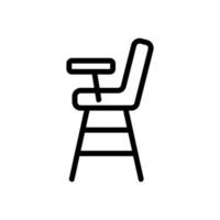 wooden feeding chair with worktop icon vector outline illustration