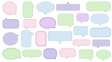 colección de lindas y coloridas burbujas de habla, cuadro de conversación, cuadro de chat, burbuja de mensaje e ilustración de globo de pensamiento en fondo blanco perfecto para su diseño vector