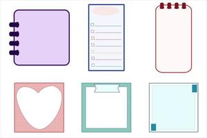 collection set of blank cute paper, planner templates printable, journal, reminder, note, checklist, memo, writing pad. cute, simple, and printable vector