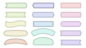 collection of cute colorful banner decoration making tape, ribbon, bow for the planner, journal, notepad, memo, and reminder. cute and simple illustration for your design
