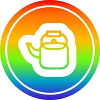Hervidor de cocina circular en el espectro del arco iris vector