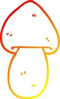 warm gradient line drawing cartoon mushroom vector