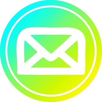 envelope letter circular in cold gradient spectrum vector