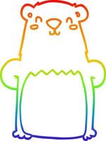 rainbow gradient line drawing cartoon bear vector