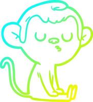 cold gradient line drawing cartoon monkey vector