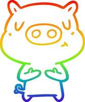 arco iris gradiente línea dibujo dibujos animados contenido cerdo vector