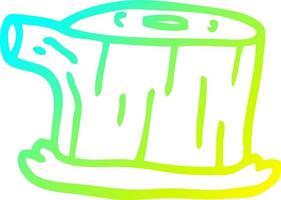 cold gradient line drawing cartoon tree log vector