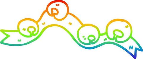 arco iris gradiente línea dibujo dibujos animados jingle bells vector