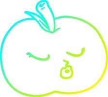 cold gradient line drawing cartoon apple vector