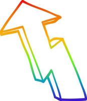 rainbow gradient line drawing cartoon growth arrow vector