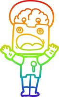 rainbow gradient line drawing cartoon robot vector