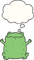 cartoon toad and thought bubble vector