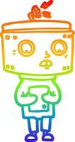 rainbow gradient line drawing cartoon robot vector