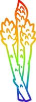 rainbow gradient line drawing cartoon asparagus plant vector