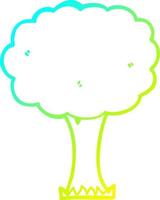 cold gradient line drawing cartoon tree vector