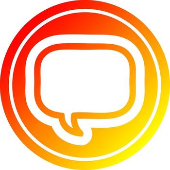 speech bubble circular in hot gradient spectrum vector