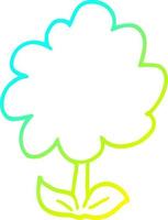 cold gradient line drawing cartoon flower vector