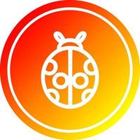 cute ladybug circular in hot gradient spectrum vector