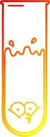 warm gradient line drawing cartoon surprised test tube vector