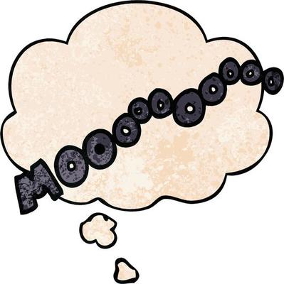 cartoon moo noise and thought bubble in grunge texture pattern style