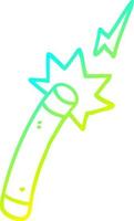 cold gradient line drawing cartoon magician wand vector