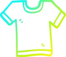 cold gradient line drawing cartoon tee shirt vector