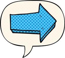 cartoon arrow and speech bubble in comic book style vector