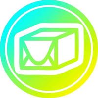wrapped parcel circular in cold gradient spectrum vector