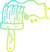 cold gradient line drawing cartoon paint brush vector