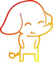 warm gradient line drawing cute cartoon elephant vector