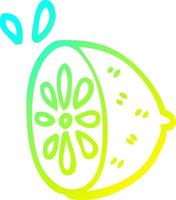 cold gradient line drawing cartoon lime fruit vector