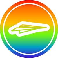 paper plane circular in rainbow spectrum vector