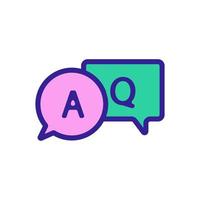 questions and answers icon vector. Isolated contour symbol illustration vector