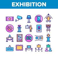 Exhibition And Museum Collection Icons Set Vector