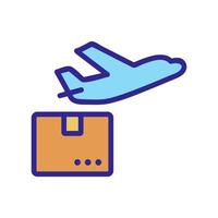 the plane sending icon vector outline illustration