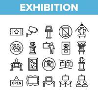 Exhibition And Museum Collection Icons Set Vector