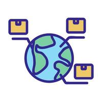 export worldwide icon vector outline illustration