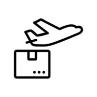 el avión que envía la ilustración del contorno del vector del icono