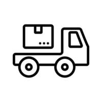 ilustración de contorno de vector de icono de paquete de camión